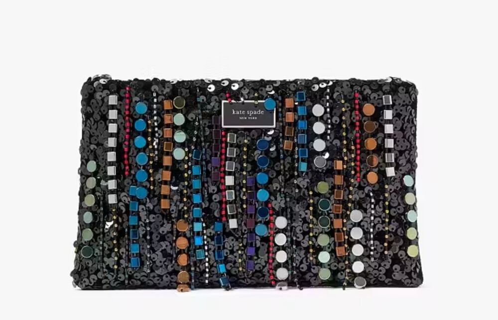 Kate Spade Womens Nova Fringe Embellished Clutch RARE